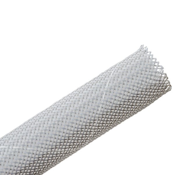Hellermann Tyton 170-03073 Braided Sleeving, Expandable, Flame Retardant, 0.5" Dia, PET, Gray, 100 ft/reel