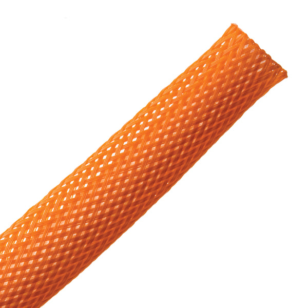 Hellermann Tyton 170-03077 Braided Sleeving, Expandable, 0.5" Dia, PET, Orange, 500 ft/bulk reel