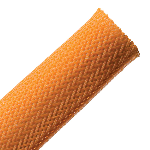 Hellermann Tyton 170-03080 Braided Sleeving, Expandable, 1.25" Dia, PET, Orange, 250 ft/bulk reel
