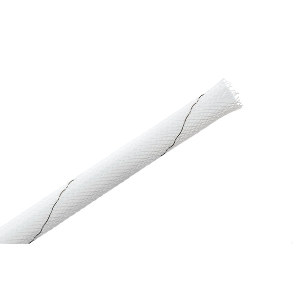 Hellermann Tyton 170-03101 Plenum Rated Expandable Braided Sleeving (Halar), 0.25" Dia, White, 200 ft/reel