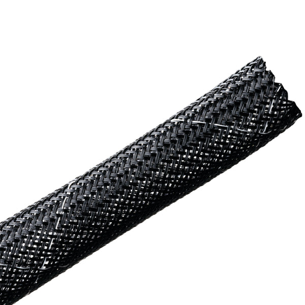 Hellermann Tyton 170-03118 Braided Sleeving, Expandable, Fray Resistant, Flame Retardant, 0.5" Dia, PET, Black, 500 ft/bulk reel