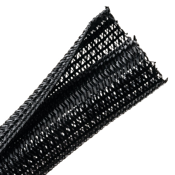 Hellermann Tyton 170-03127 Braided Sleeving, Split Wrap, 0.75" Dia, PET, Black, 100 ft/bulk reel