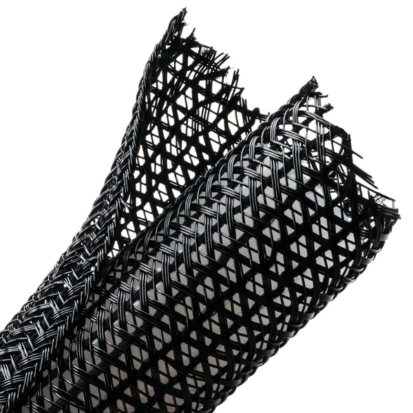 Hellermann Tyton 170-03131 Braided Sleeving, Split Wrap, 2" Dia, PET, Black, 50 ft/bulk reel