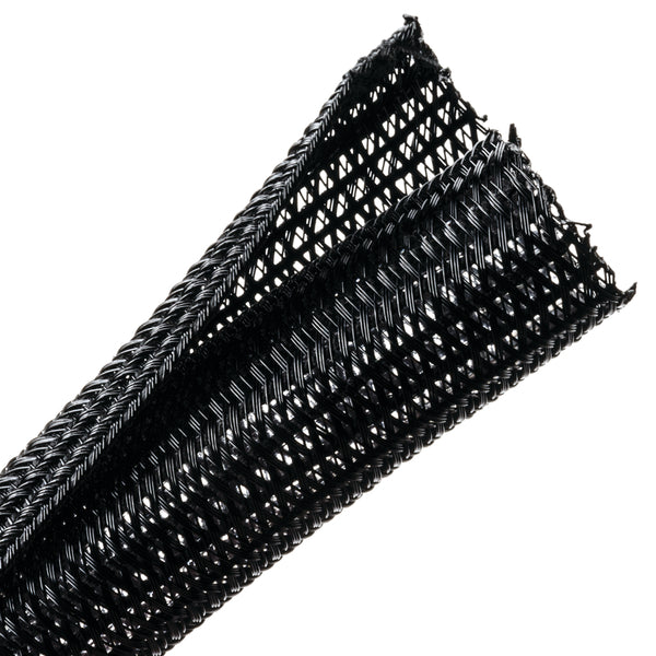 Hellermann Tyton 170-03133 Braided Sleeving, Split Wrap, 0.25" Dia, PET, Black, 3000 ft/bulk reel