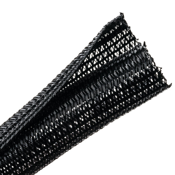Hellermann Tyton 170-03135 Braided Sleeving, Split Wrap, 0.75" Dia, PET, Black, 500 ft/bulk reel