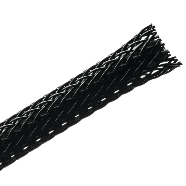 Hellermann Tyton 170-03177 Braided Sleeving, Expandable, 0.125" Dia, PET, Black, 225 ft/reel