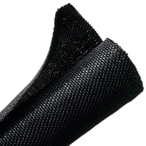 Hellermann Tyton 170-03186 Braided Sleeving, Split Wrap Woven, 1-1/2" Dia, PET, Black, 50 ft/bulk reel