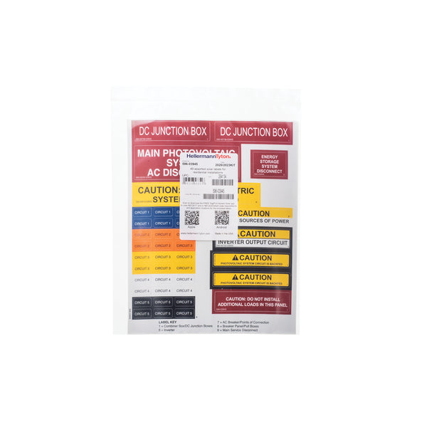 Hellermann Tyton 596-03945 Solar Label Value Pack, NEC 2020/2023, Red/Orange, 49 per kit, 1/pkg