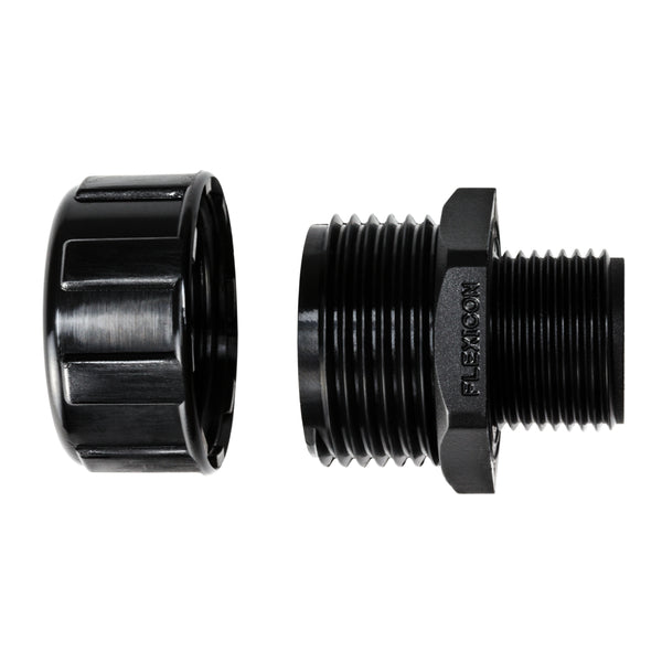 Hellermann Tyton 166-90135 HelaGuard® Non-Metallic IP65 Fitting, Straight, NPT Thread, 0.75" Dia, PA66, Black, 10/pkg