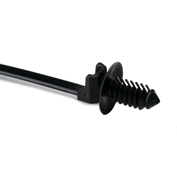 Hellermann Tyton 157-00306 1-Piece Cable Tie with Fir Tree Mount with Disc, 8.6"L, 0.24 - 0.27" Hole Dia, PA66HIRHSUV, Black, 4000/pkg