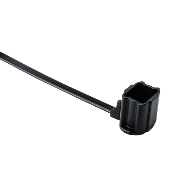 Hellermann Tyton 155-46302 1-Piece 6.0mm Stud Mount Cable Tie with Oval Mounting Hole, 6.0" Long, 50lb Tensile Strength, PA66HS, Black, 500/pkg