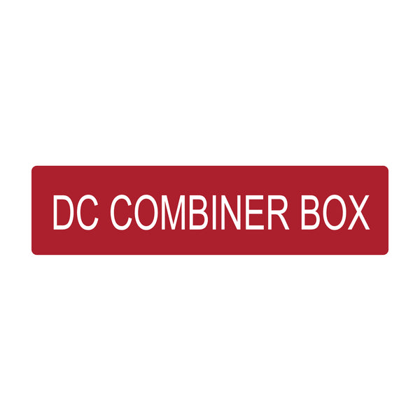 Hellermann Tyton 596-00740 Solar Label, DC COMBINER BOX, 4.0" x 1.0", VL, Red, 50/roll