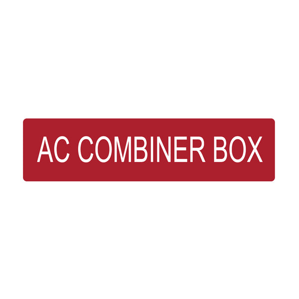 Hellermann Tyton 596-00756 Solar Label, AC COMBINER BOX, 4.0" x 1.0", VL, Red, 50/roll