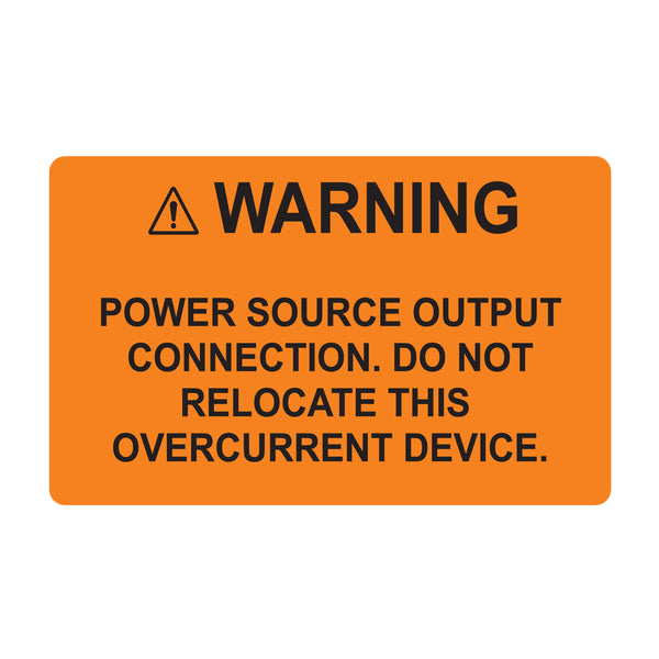 Hellermann Tyton 596-00883 Solar Label, WARNING POWER SOURCE, 2.0" x 1.25", VL, Orange, 50/roll