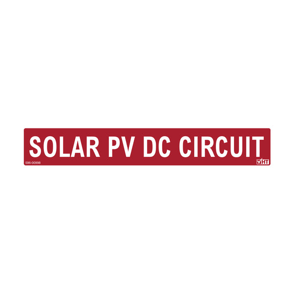 Hellermann Tyton 596-00998 Solar Label, SOLAR PV DC CIRCUIT LABEL, 6.5" X 1.0", VL, Red, 50/roll