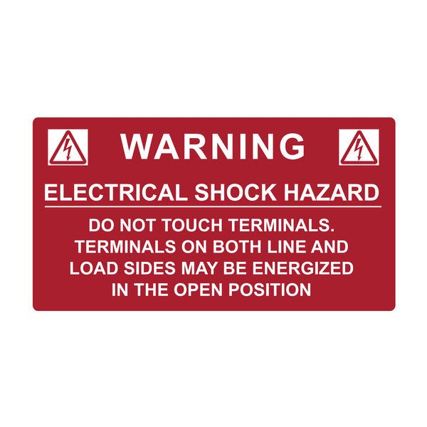 Hellermann Tyton 596-00233 Solar Label, WARNING ELECTRICAL SHOCK HAZARD, 3.75" x 2.0", VL, Red, 50/roll