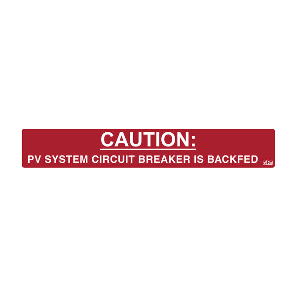 Hellermann Tyton 596-00236 Solar Label, CAUTION PHOTOVOLTAIC SYSTEM BACKFED, 4.12" x .75", VL, Red, 50/roll