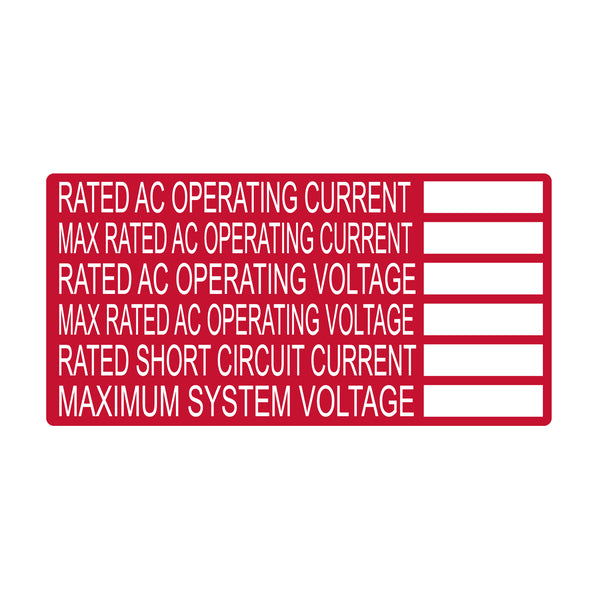 Hellermann Tyton 596-00240 Solar Label, Printable, DC BACKUP SYSTEM, 4.0" x 2.0", PET, Red, 50/roll