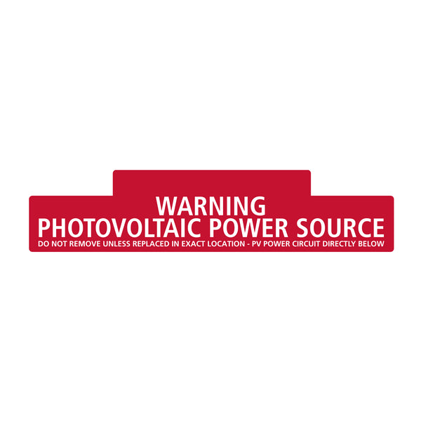 Hellermann Tyton 596-00257 Solar Marker, Non-Adhesive, PV POWER SOURCE, 6.75" x 2.75", VL, Red, 1/pkg