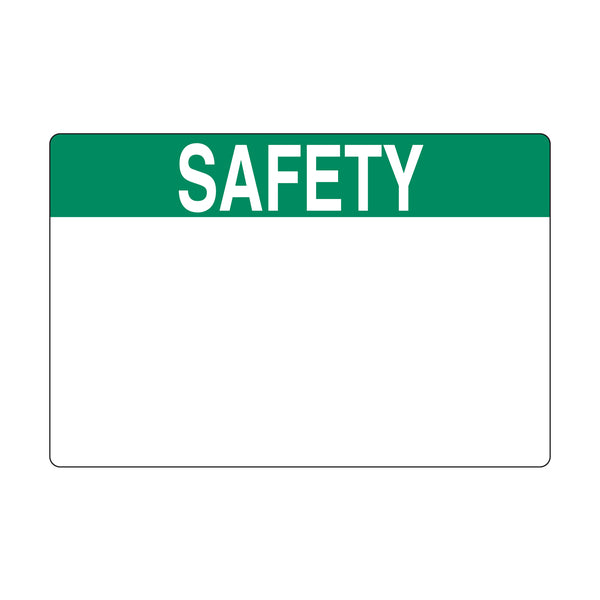 Hellermann Tyton 596-00371 Pre-Printed Header Label, SAFETY, 6.0" x 4.0", PET, Green, 250/roll