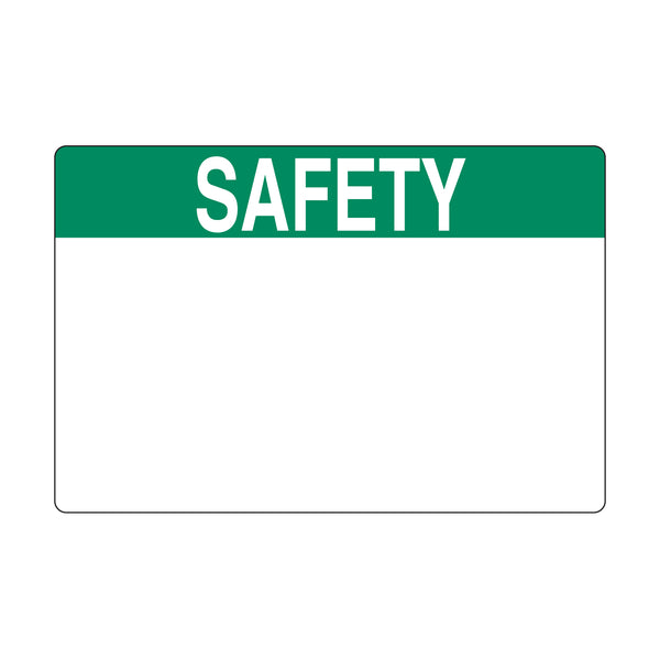 Hellermann Tyton 596-00372 Pre-Printed Header Label, SAFETY, 3.0" x 2.0", PET, Green, 250/roll