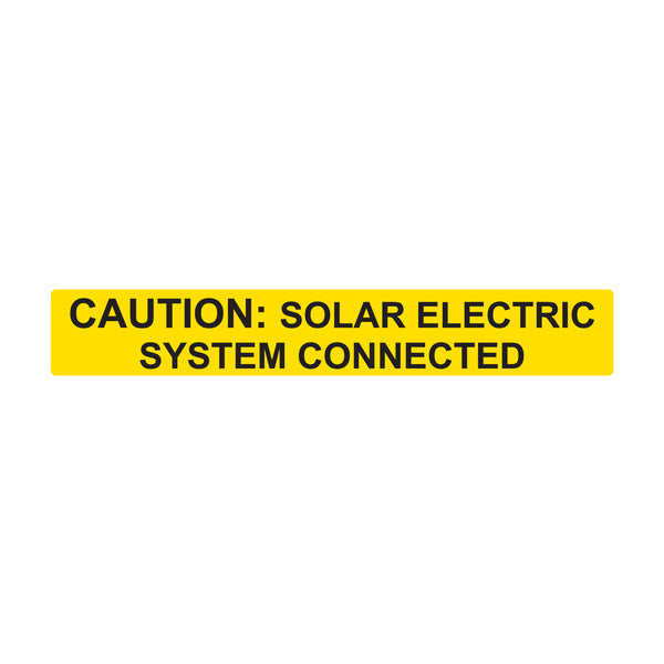 Hellermann Tyton 596-00613 Solar Label, Reflective, CAUTION SOLAR ELECTRIC SYSTEM CONNECTED, 6.5" x 1.0", VL, Yellow, 50/roll