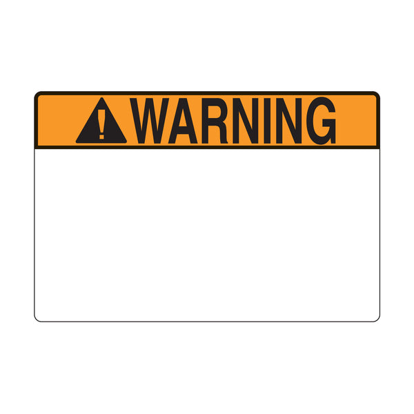 Hellermann Tyton 596-00621 Pre-Printed Header Label, WARNING, 6.0" x 4.0", PET, Orange, 250/roll
