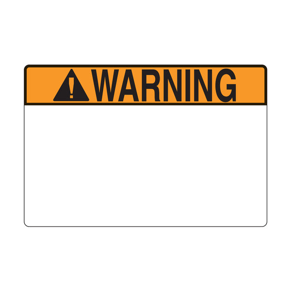 Hellermann Tyton 596-00622 Pre-Printed Header Label, WARNING, 3.0" x 2.0", PET, Orange, 250/roll