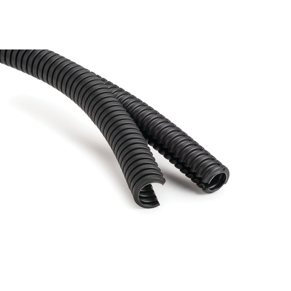 Hellermann Tyton 166-90984 HelaGuard® Non-Metallic Conduit, Double Slit, 0.50" Dia, PP, Black, 164 ft/Std. Reel