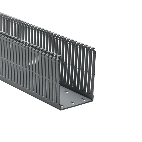 Hellermann Tyton 181-00659 High-Density Slotted Wall Wiring Duct, 3 x 4", 6 ft Sticks,  Adhesive, PVC, Gray, 60ft/ctn