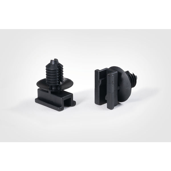 Hellermann Tyton 155-03800 Connector Clip with Round Fir Tree, 0.7 - 6.0 mm Panel Thick., 6.5 - 7.0 mm Hole Dia, PA66HIRHS, Black, 500/pkg