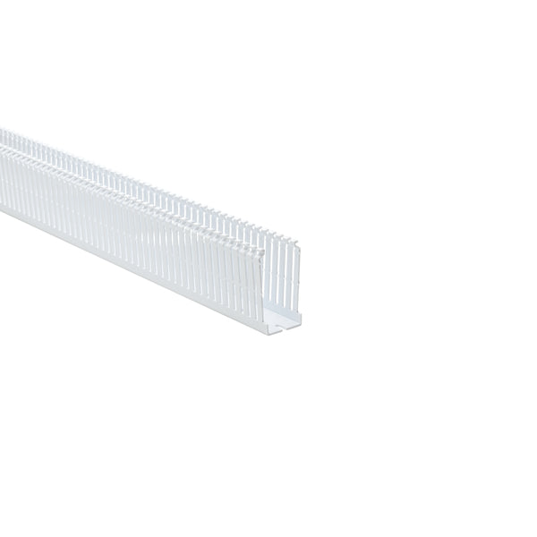 Hellermann Tyton 184-15301 High-Density Slotted Wall Wiring Duct, 1.5 x 3", 6 ft Sticks, Adhesive, PVC, White, 60ft/ctn
