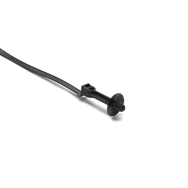 Hellermann Tyton 157-00197 1-Piece Cable Tie with Offset Fir Tree with Disc, 25 mm, FT6, 8"L, 6.1 - 6.9 mm Mounting Hole, PA66HIRHSUV, Black, 500/pkg