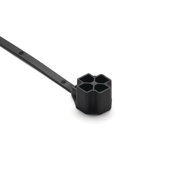 Hellermann Tyton 157-00291 M10 Stud Mount Tie, 7.5" Tie, 80lb Tensile Strength, PA66HIRHS, Black, 2000/pkg