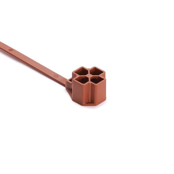 Hellermann Tyton 157-00295 M12 Stud Mount Tie, 7.5" Tie, 80lb Tensile Strength, PA46, Brown, 2000/pkg
