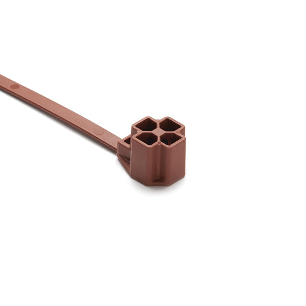 Hellermann Tyton 157-00293 M8 Stud Mount Tie, 7.5" Tie, 80lb Tensile Strength, PA46, Brown, 1500/pkg