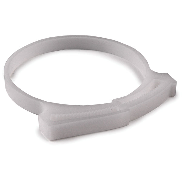 Hellermann Tyton SNP6010C2 Snapper Hose Clamp, 2.26"–2.58" Bundle Diameter, POM, White, 100/pkg