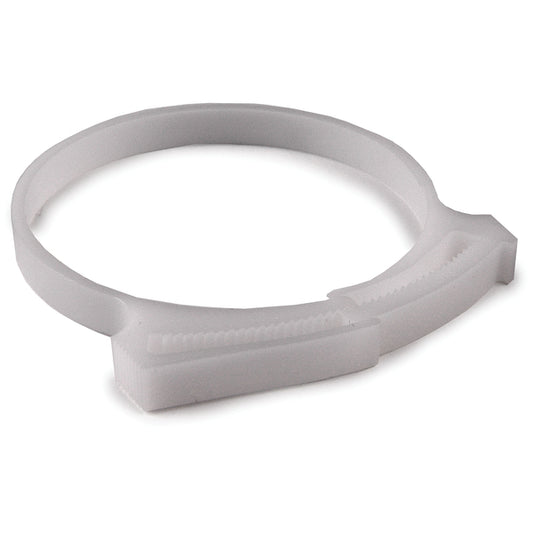 Hellermann Tyton SNP6010C2 Snapper Hose Clamp, 2.26"–2.58" Bundle Diameter, POM, White, 100/pkg