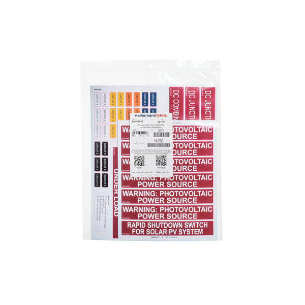 Hellermann Tyton 596-03942 Solar Label Value Pack, Residential, NEC2017, Red/Orange, 45 per kit, 1/pkg