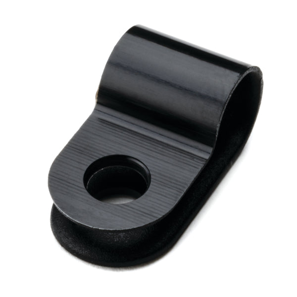 Hellermann Tyton 211-60002 P-Clamp, 0.39" Wide, 0.26'' Max Bundle Dia, 0.17'' Mounting Hole Dia, PA66HS, Black, 100/pkg