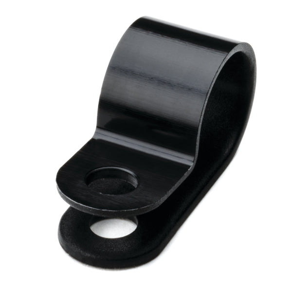 Hellermann Tyton 211-60061 P-Clamp, 0.39" Wide, 0.43'' Max Bundle Dia, 0.17'' Mounting Hole Dia, PA66HS Black, 1000/pkg