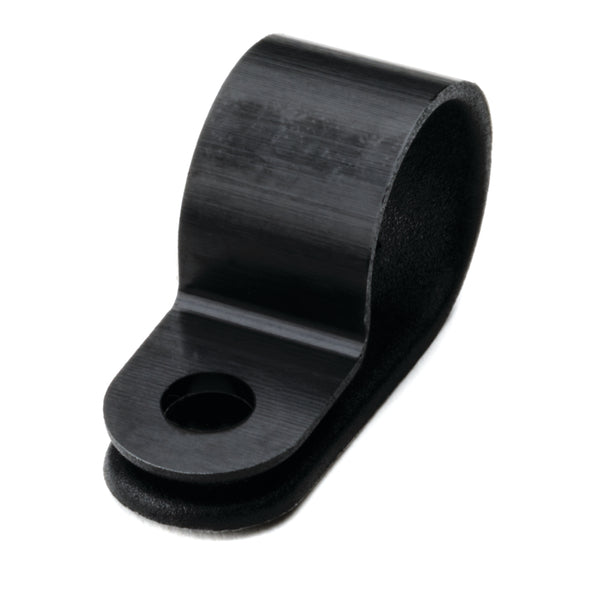 Hellermann Tyton 211-60006 P-Clamp, 0.39" Wide, 0.49'' Max Bundle Dia, 0.17'' Mounting Hole Dia, PA66HS Black, 100/pkg