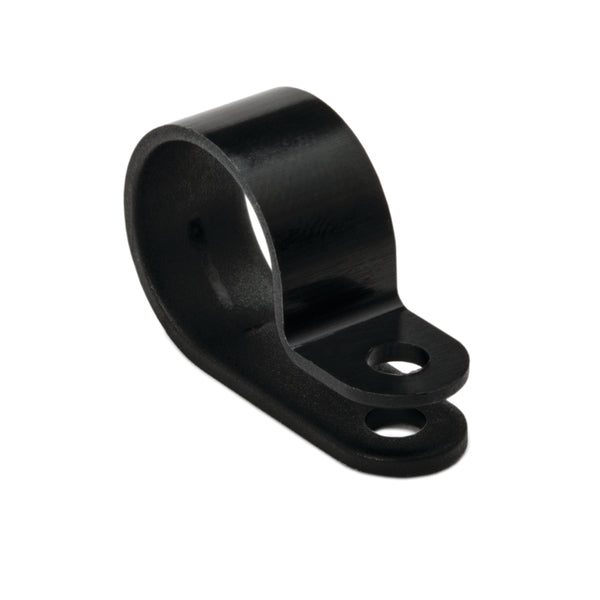 Hellermann Tyton 211-60008 P-Clamp, 0.39" Wide, 0.63" Max Bundle Dia, 0.17'' Mounting Hole Dia, PA66HS Black, 100/pkg