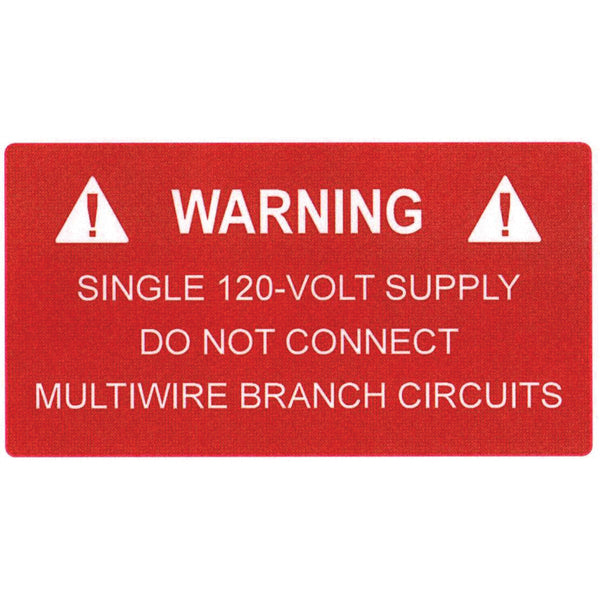 Hellermann Tyton 596-00325 Solar Label, WARNING 120 VOLT SUPPLY, 3.75" x 2.0", VL, Red, 50/pkg