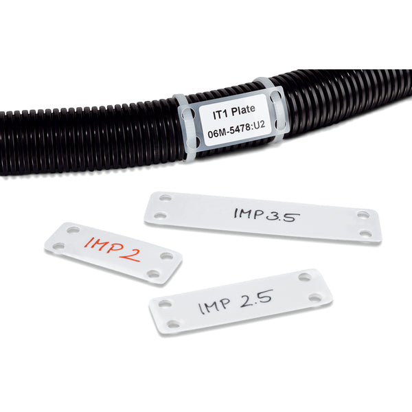 Hellermann Tyton IMP2.5W1.7510C2 Identification Marker Plate, 2.5" x 1.75", Nylon, White, 100/pkg
