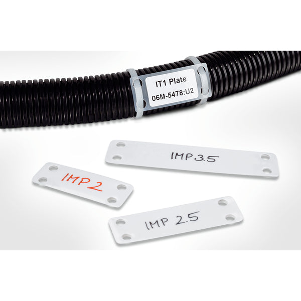Hellermann Tyton IMP2.510M4 Identification Marker Plate, 2.5" x .75", Nylon, White, 1000/pkg