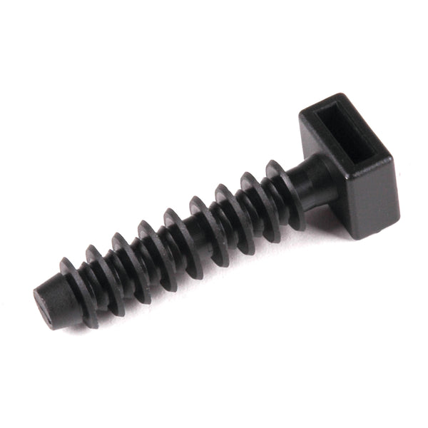 Hellermann Tyton MMB.50M4 Masonry Cable Tie Mount, 1.24"L, 0.25" Hole Dia, 0.20" Max Cable Tie Width, PA66STHS, Black, 1000/pkg
