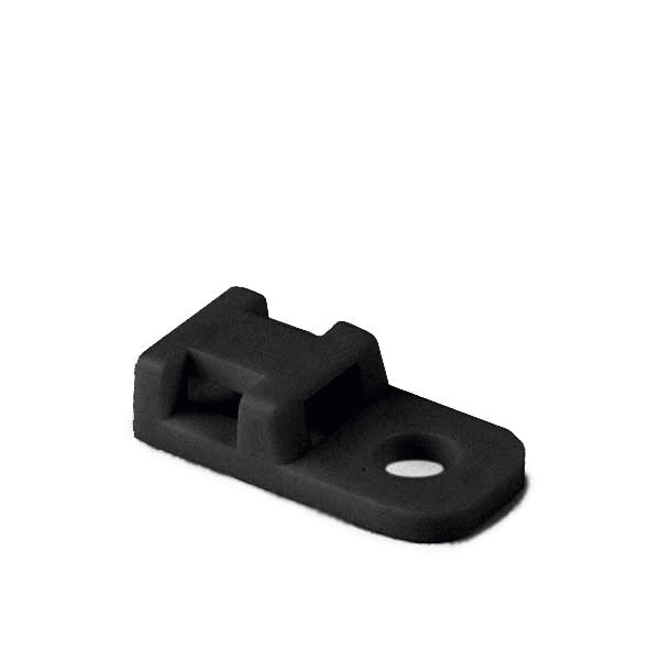 Hellermann Tyton CTAM10M4 Cable Tie Anchor Mount, 0.17" Hole Dia, 0.20" Max Tie Width, PA66, Black, 1000/pkg