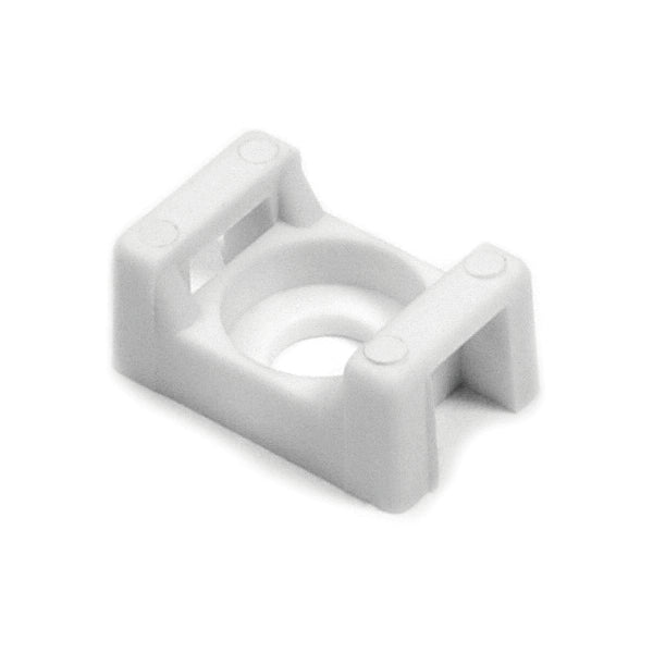 Hellermann Tyton CTM310M4 Cable Tie Anchor Mount, 0.86 x .61", 0.2" Hole Dia, 0.31" Max Tie Width, PA66, White, 1000/pkg