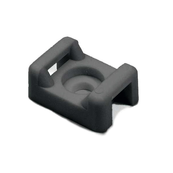 Hellermann Tyton CTM40C2 Cable Tie Anchor Mount, 0.86 x .62", 0.25" Hole Dia, 0.31" Max Tie Width, PA66, Black, 100/pkg